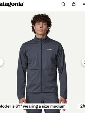 Patagonia NWT Men's Wind Shield Jacket Medium Smolder Blue Running Full Zip $199